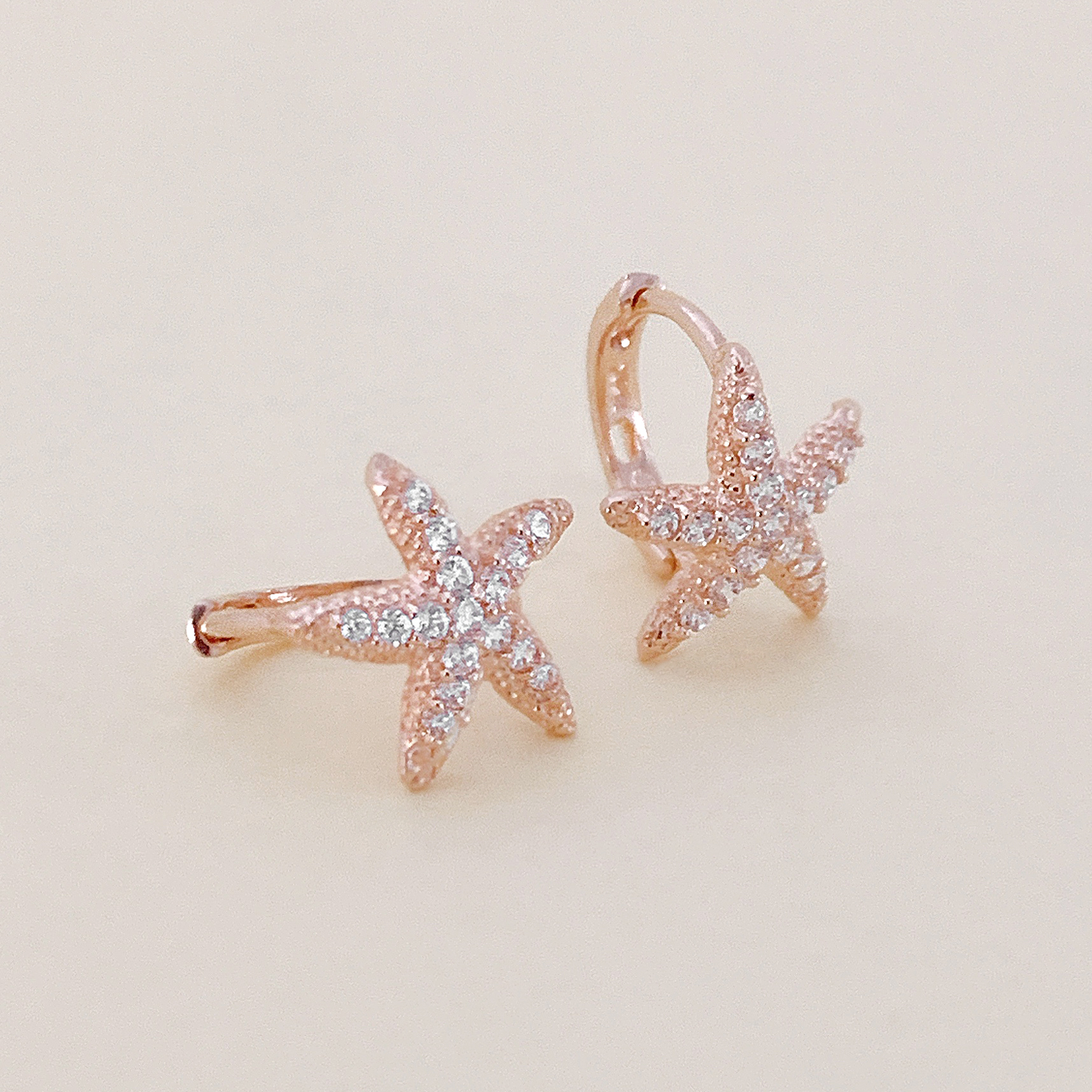 [라지사이즈 출시]14k18k 아스테리 큐빅 원터치 링 귀걸이 : TROY JEWELRY