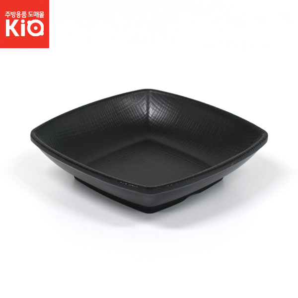 매트 깊은 사각찬기 검정 앞 접시 반찬 그릇 식당 멜라민 업소용 G-0151 : 쿡뱅크