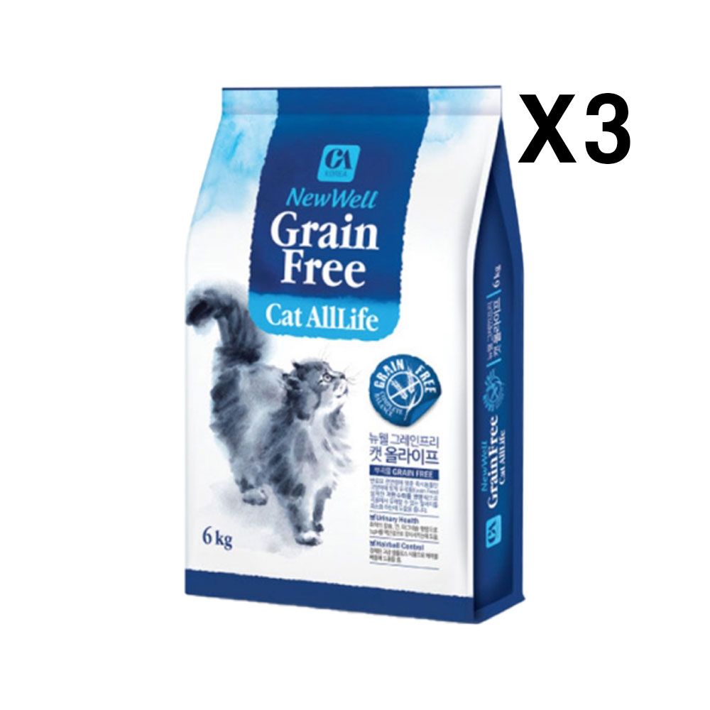 뉴웰 그레인프리 캣 올라이프 6kg X3 고양이 사료 kqm 애완 묘 반려 건식 밥 : 쇼핑 is back