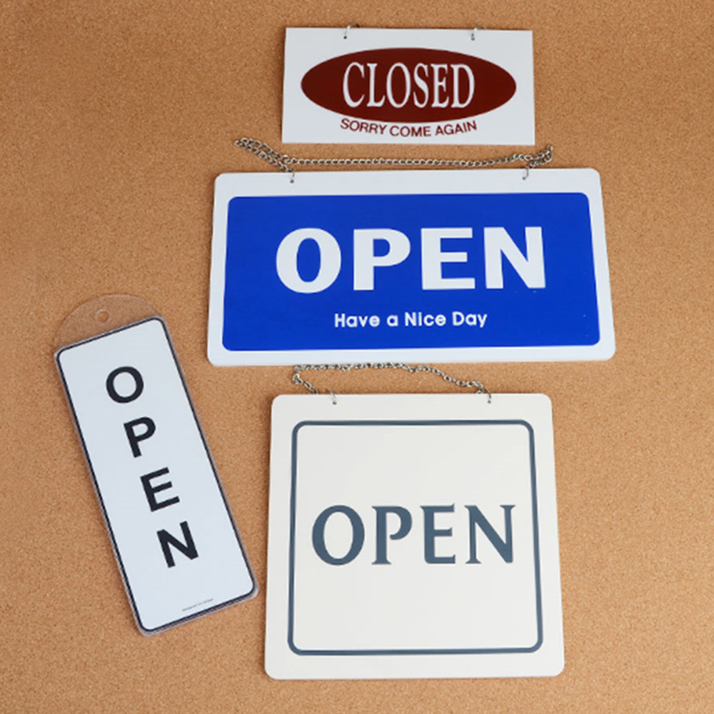 양면표지판 아크릴안내 표찰 OPEN/CLOSED 오픈클로즈 사인걸이 : 포브릿지