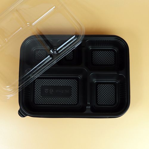 5칸 도시락용기 200개 SET 5칸 돈까스 포장용기 덮밥 포장용기 도시락 반찬용기 : 쭈니팩