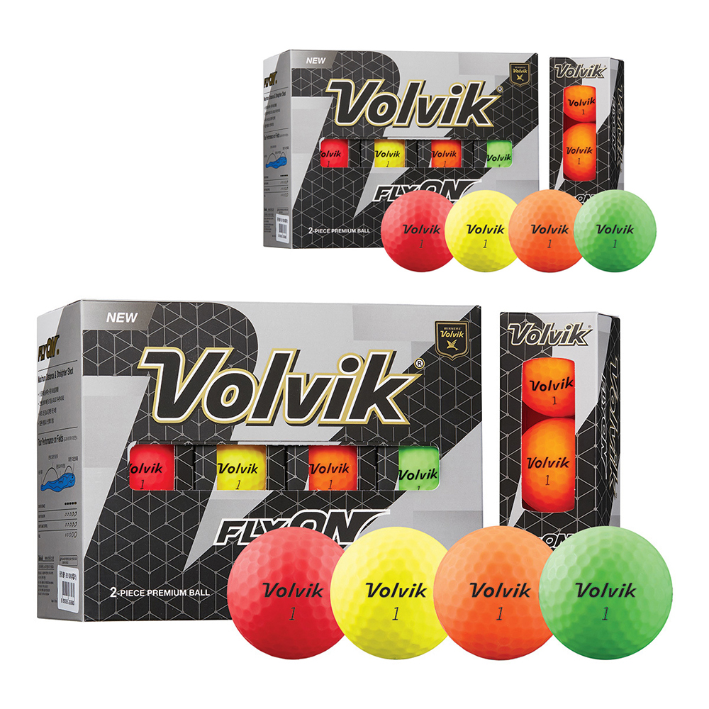 볼빅 VOLVIK 플라이온 2피스 24개 골프공 무광 컬러볼 스크린골프 골프공선물 연습용골프공 : 셀러코스트