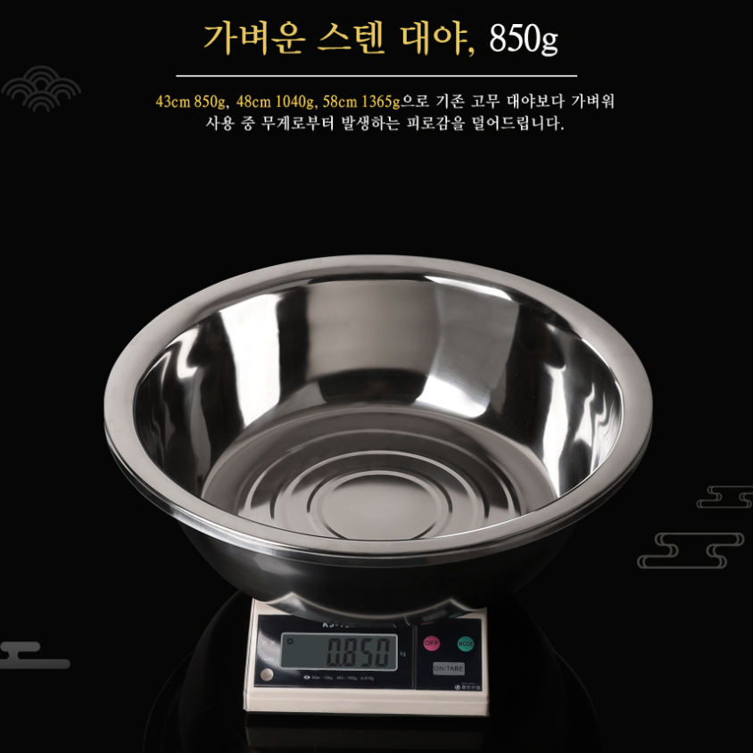 스텐 대야 타공 대야 2종세트 43cm 48cm 58cm 겉절이 김장 다라이 : 로리팩토리