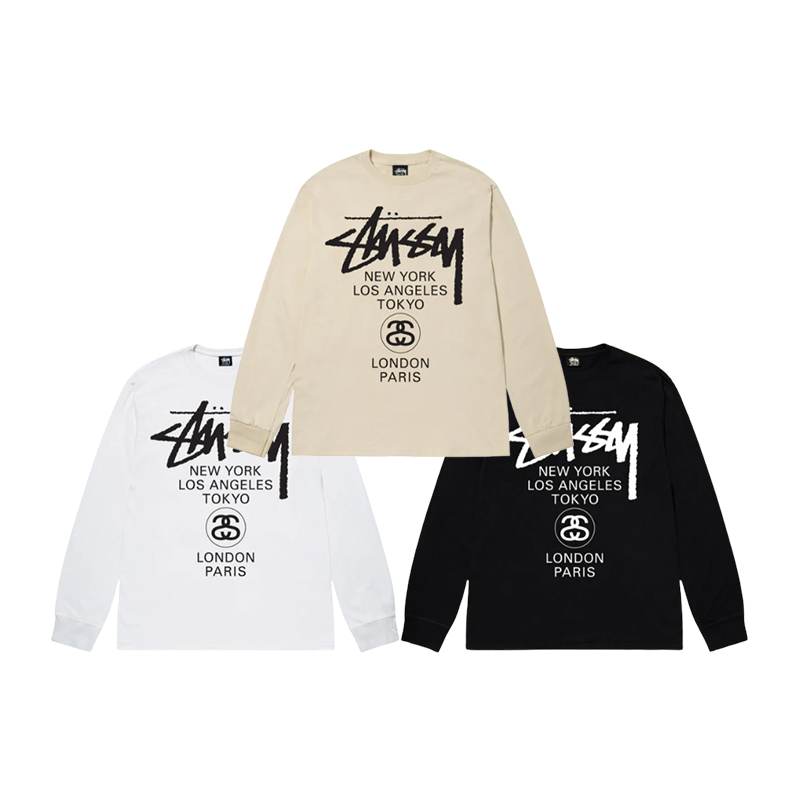 스투시 월드투어 롱슬리브 티셔츠 3컬러 2022 3993658 3993614 3993713 Stussy World Tour LS T-Shirt 2022 : NEW스터프