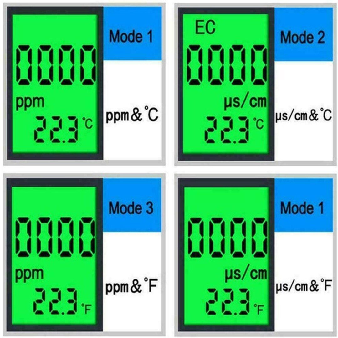1pc 3 1 디지털 LCD TDS  EC 테스터 펜 4 디스플레이 모드 온도 측정기 수족관 풀 테스트 도구 단추 셀 부품 : 미소미팔