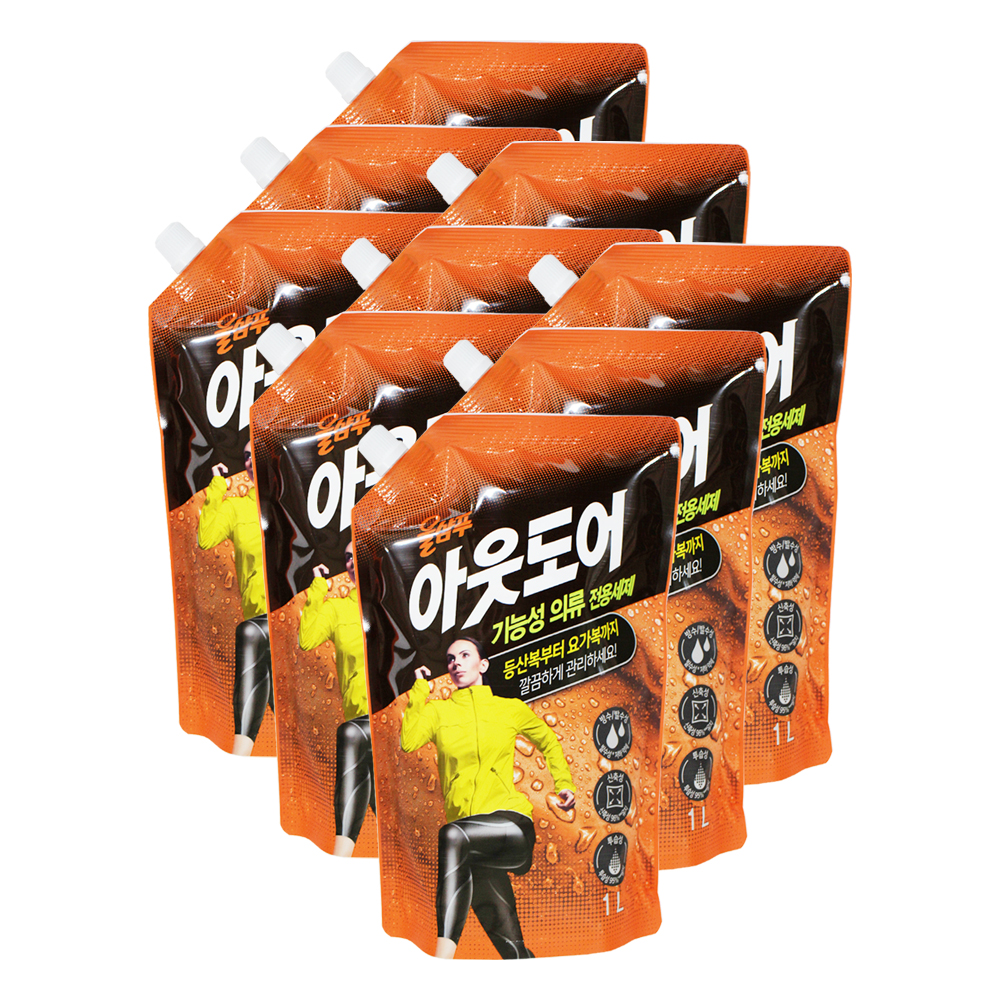 애경 울샴푸 아웃도어 세탁세제 기능성 의류 전용세제 1L 9개 세탁 빨래 코오롱스포츠 : 더진스토어