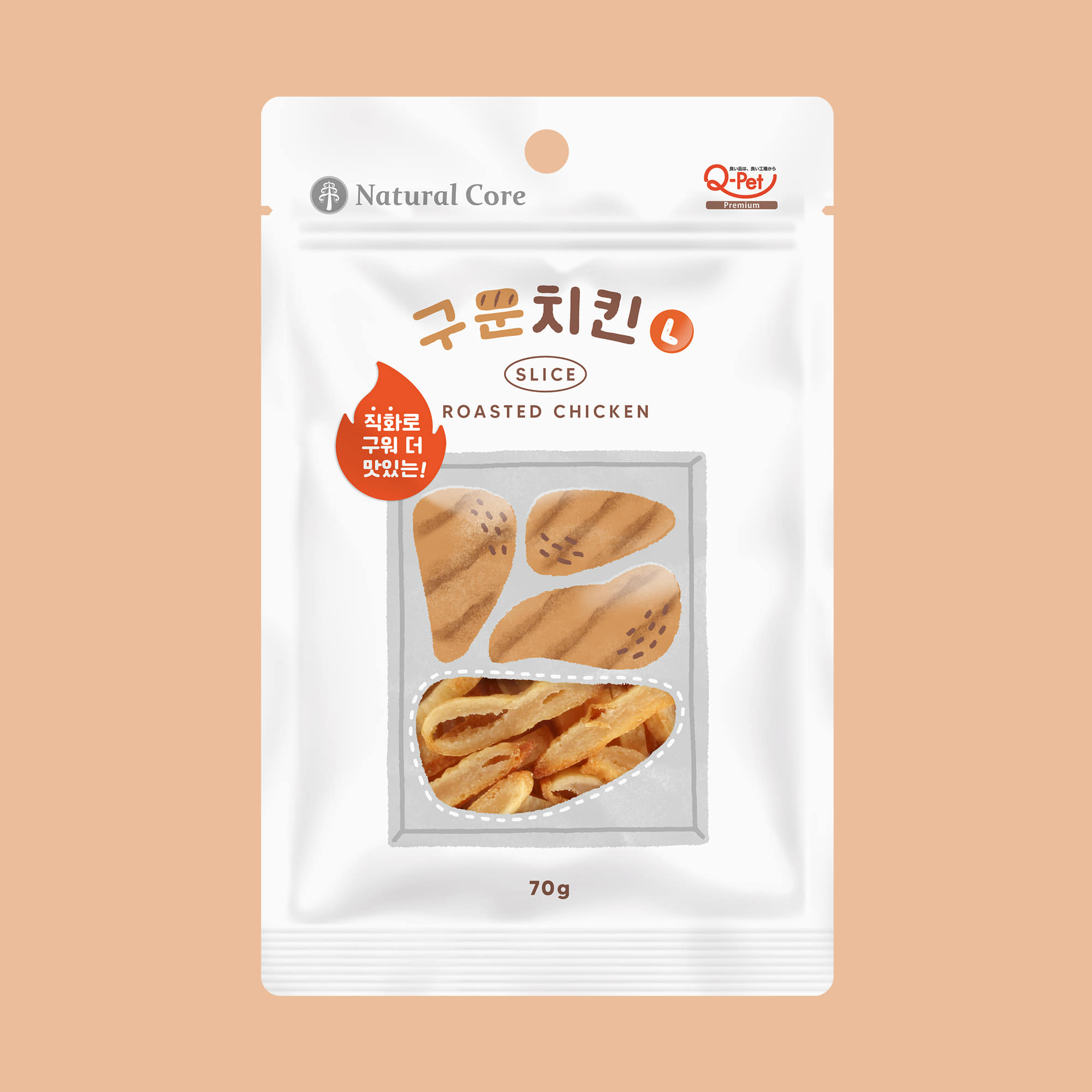 네츄럴코어 구운치킨 강아지 대용량 간식 L  70g : 큐펫러브