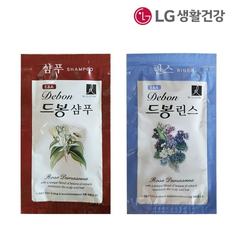 LG생활 엘라스틴 드봉 샴푸+린스 혼합 일회용 8ml x 400개입(각200개) 여행용 업소용 미니 : 태준글로벌