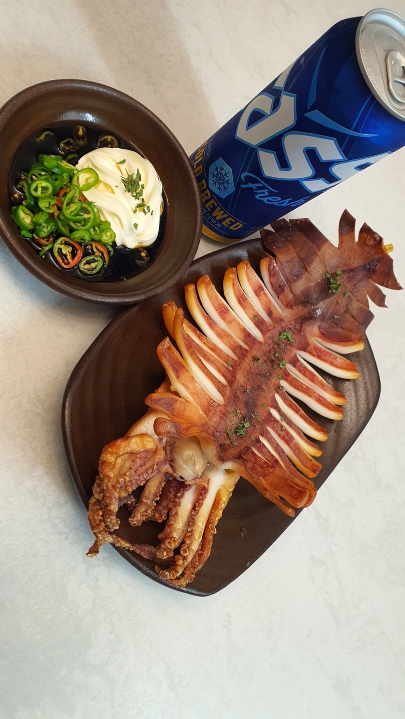 여수 특산품 김서방이 만든 반건조오징어 1kg(5-6마리 ) : 김서방네어물전