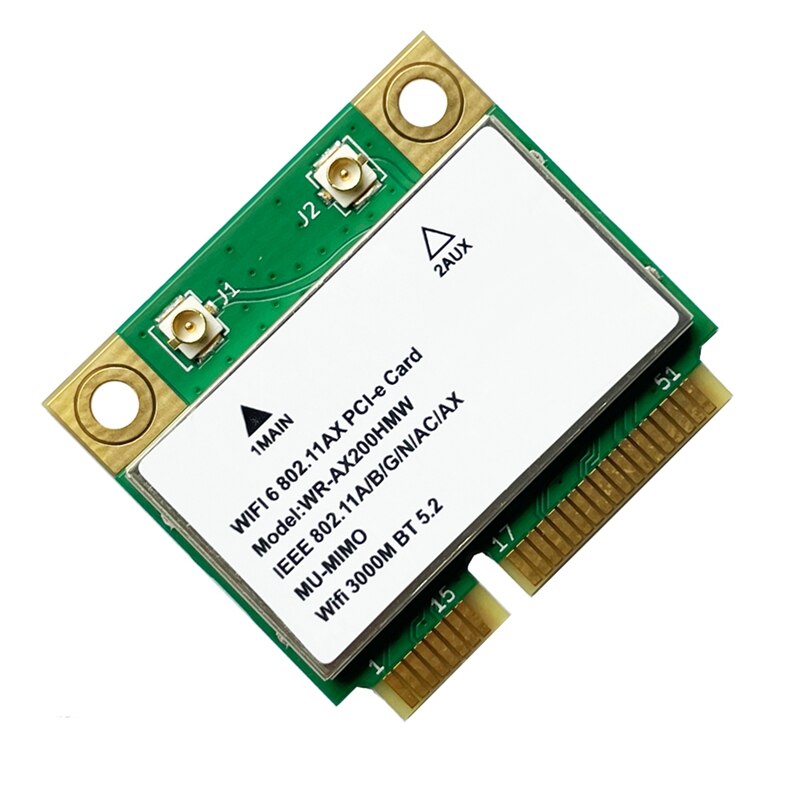 AX200HMW AX200 2974M WIFI6 모듈 듀얼 밴드 미니 PCIE 802.11Ax 160Mhz 무선 네트워크 카드 노트북 Win10 용 WIFI : 모두의셀러1