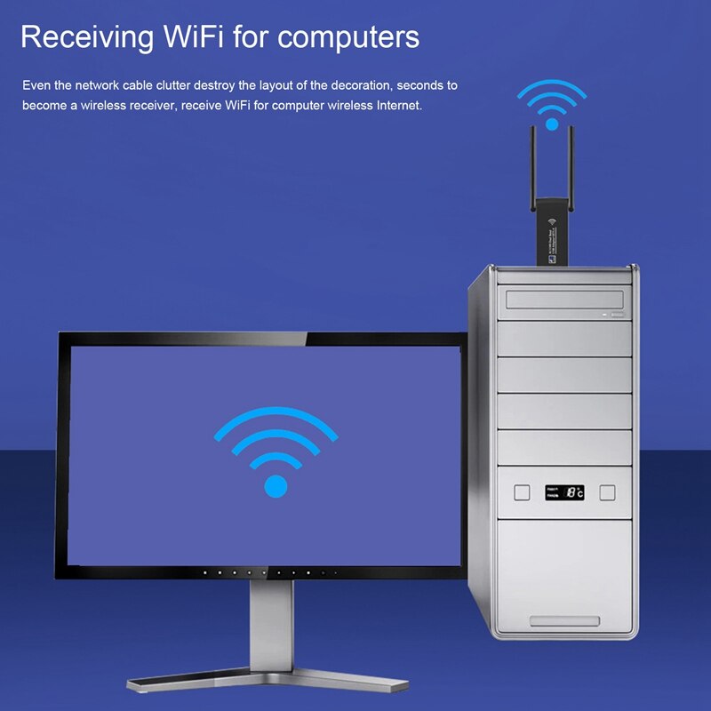 5G 듀얼 밴드 USB3.0 무선 네트워크 카드 1300Mbps 와이파이 어댑터 드라이버 프리 데스크탑 컴퓨터 수신기 : 모두의셀러1