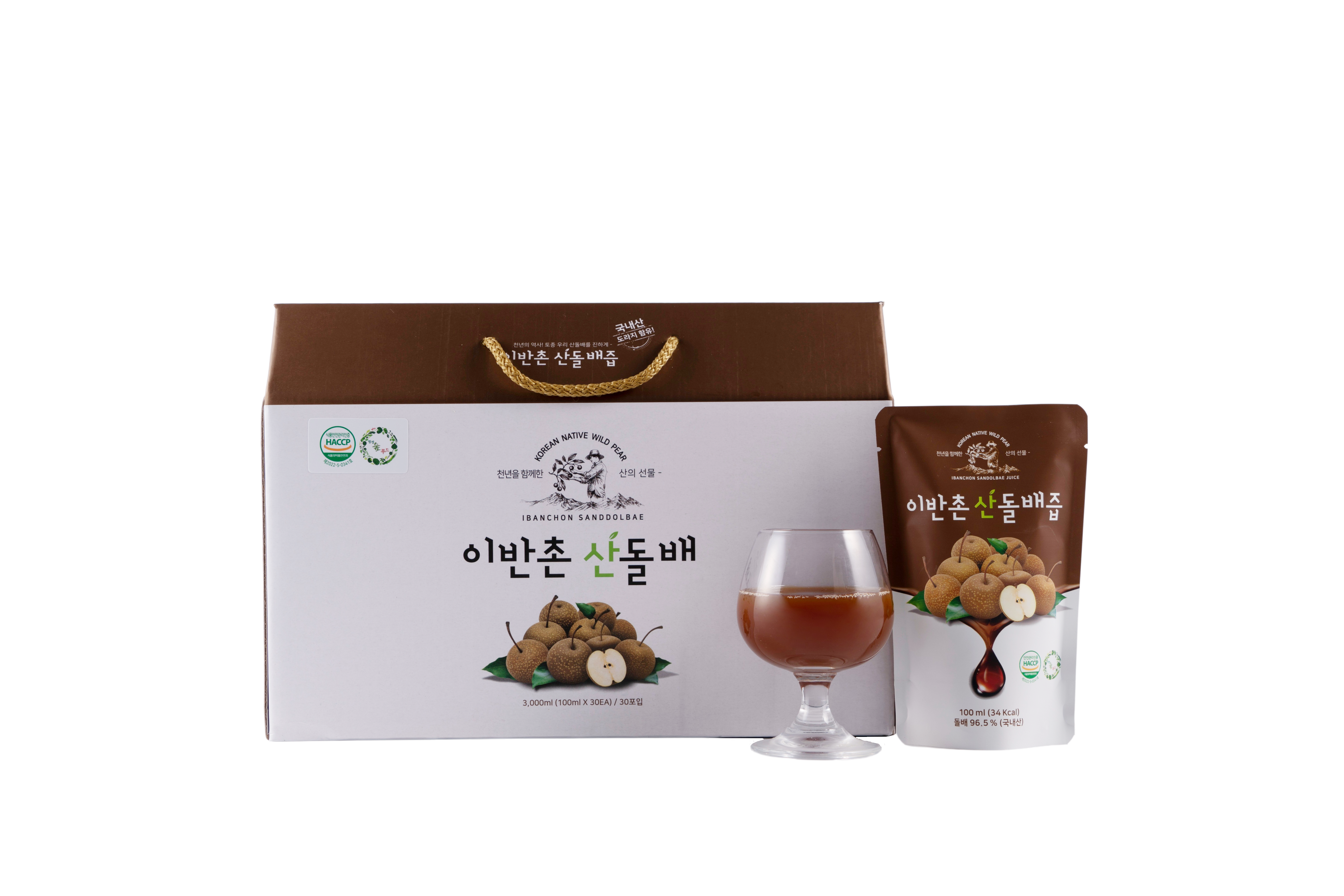 이반촌농원 돌배 산돌배 즙 100ml 10포,30포,50포 산돌배즙 : 이반촌농원