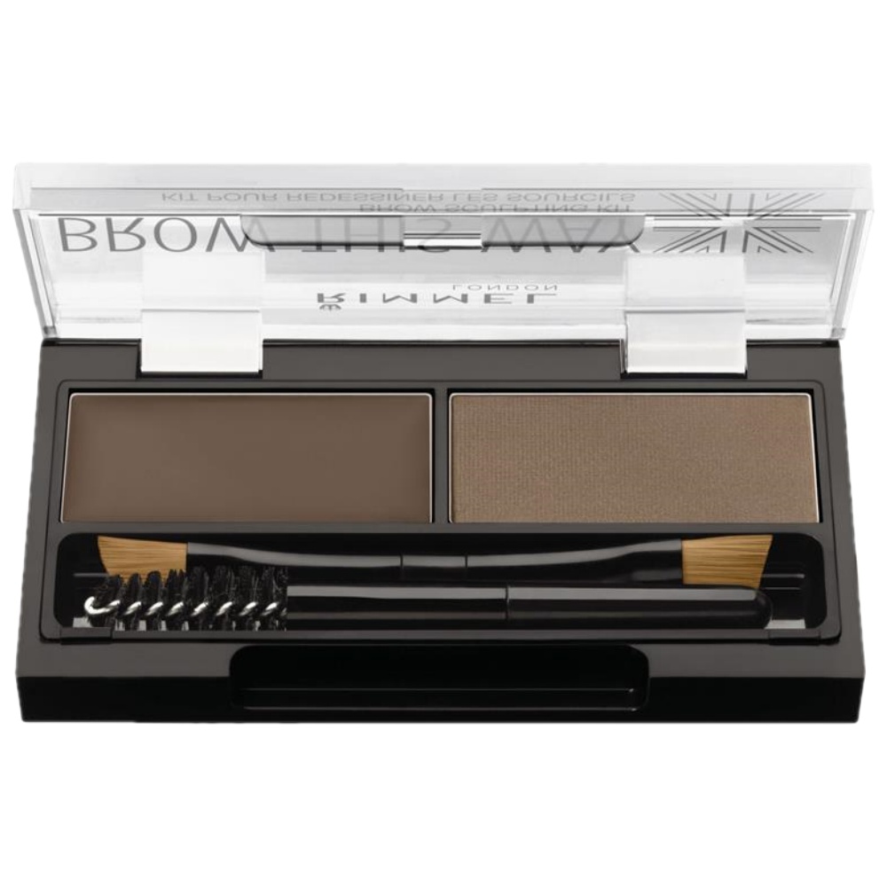 림멜 브로우 디스 웨이 002 미드 브라운 아이브로 파우더 Rimmel Brow This Way Eyebrow Powder : 리틀아마존