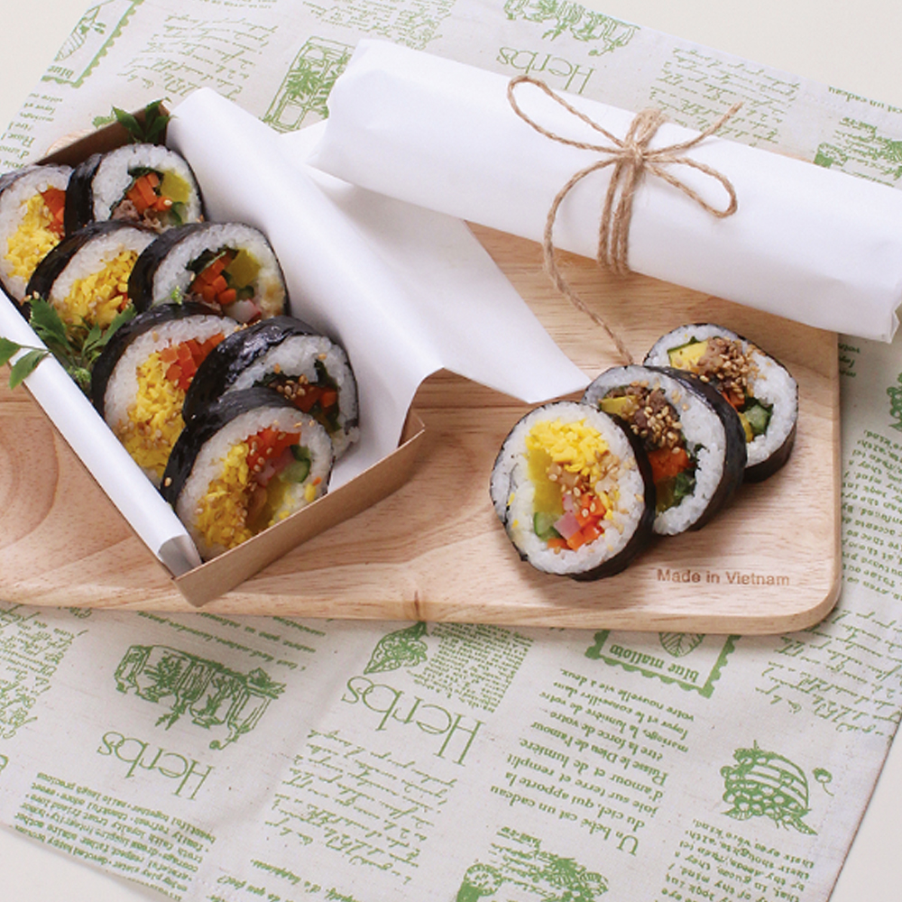 김밥 무지 코팅지(1000매) 30x30 / 샌드위치 햄버거 김밥 포장지 : 킴스비닐포장