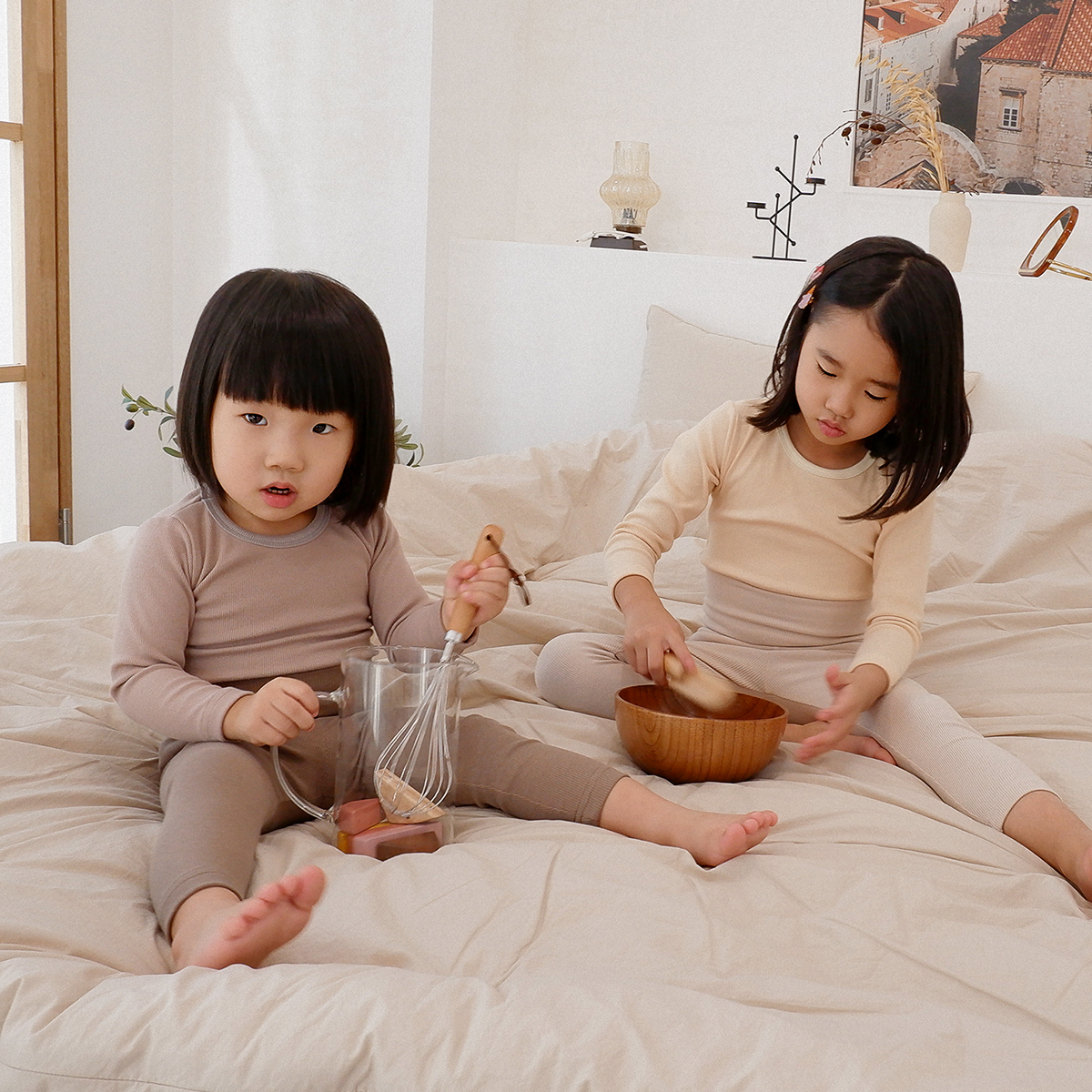 5+1 라떼 아기내복 봄 여름 아기실내복 신생아 아동 7부 9부 치즈 배앓이방지 실내복 : 더 맨디