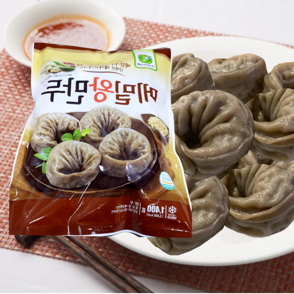 업소용 메밀 만두 1.4kgx6 쫄깃한 원형 찐 전병 왕만두 고기맛 식당 음식점 대용량 만둣 : 라이프넛지
