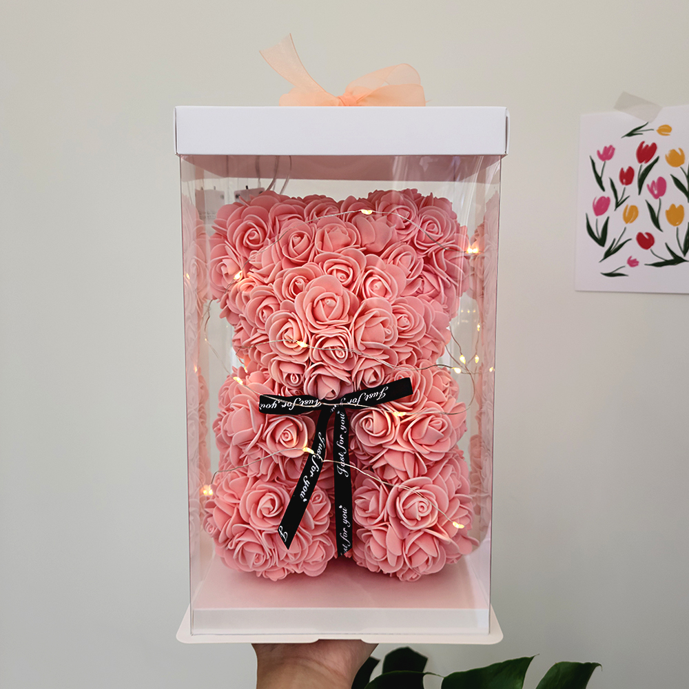 소소해 장미 곰돌이 led 전구 무드등 / 꽃 선물 졸업식 비누꽃 꽃다발 유치원 기념일 : 소소해:D