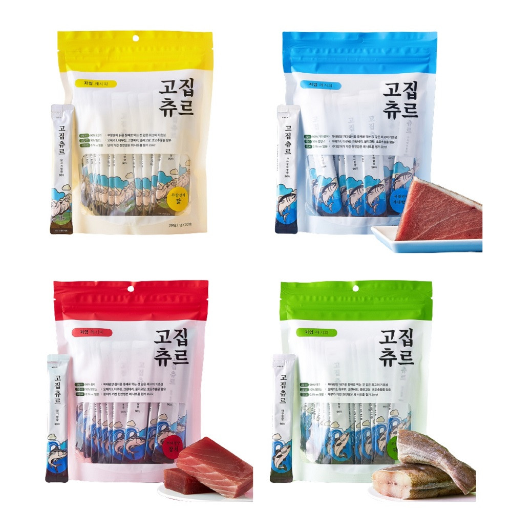 고집츄르 대용량 3종 콤보팩 참치&연어&닭 11g x 60개입 : 싸다구펫 쇼핑몰