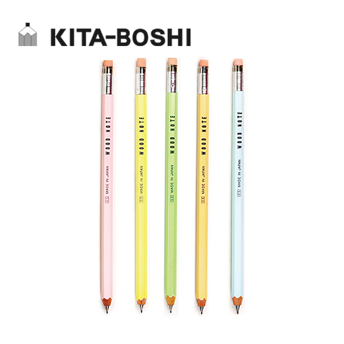KITABOSHI WOOD NOTE 우드노트 목재샤프 0.5 W-300R 파스텔 연필모양 신색상 입고 : dapara10000
