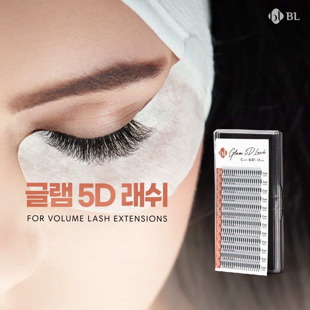 BL래쉬 글램 5D 래쉬 프리메이드 연장속눈썹 C컬 8mm : 미칠뷰티