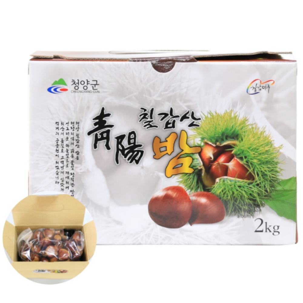 풋풋농장 청양 이동근 유기농 산골 알밤 2kg 햇밤 생밤 꿀밤 생율 대사이즈 : 바른템컴퍼니