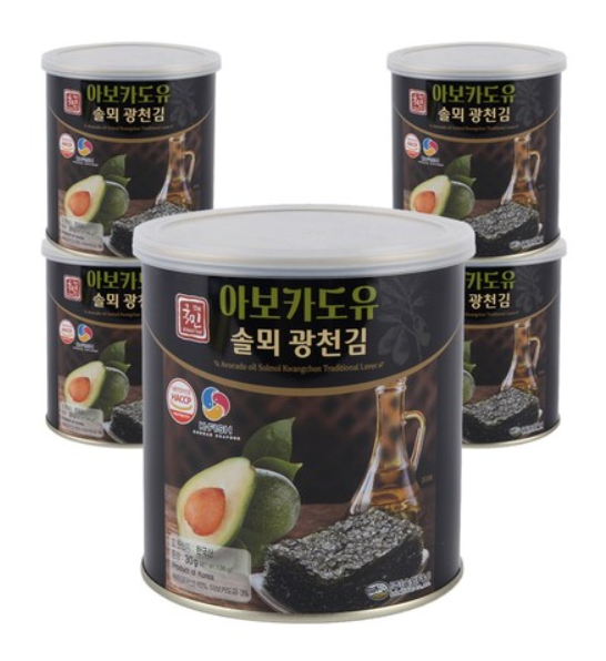 Pack_솔뫼식품 더국민 아보카도유 광천김 30g 5개입 : THE더국민