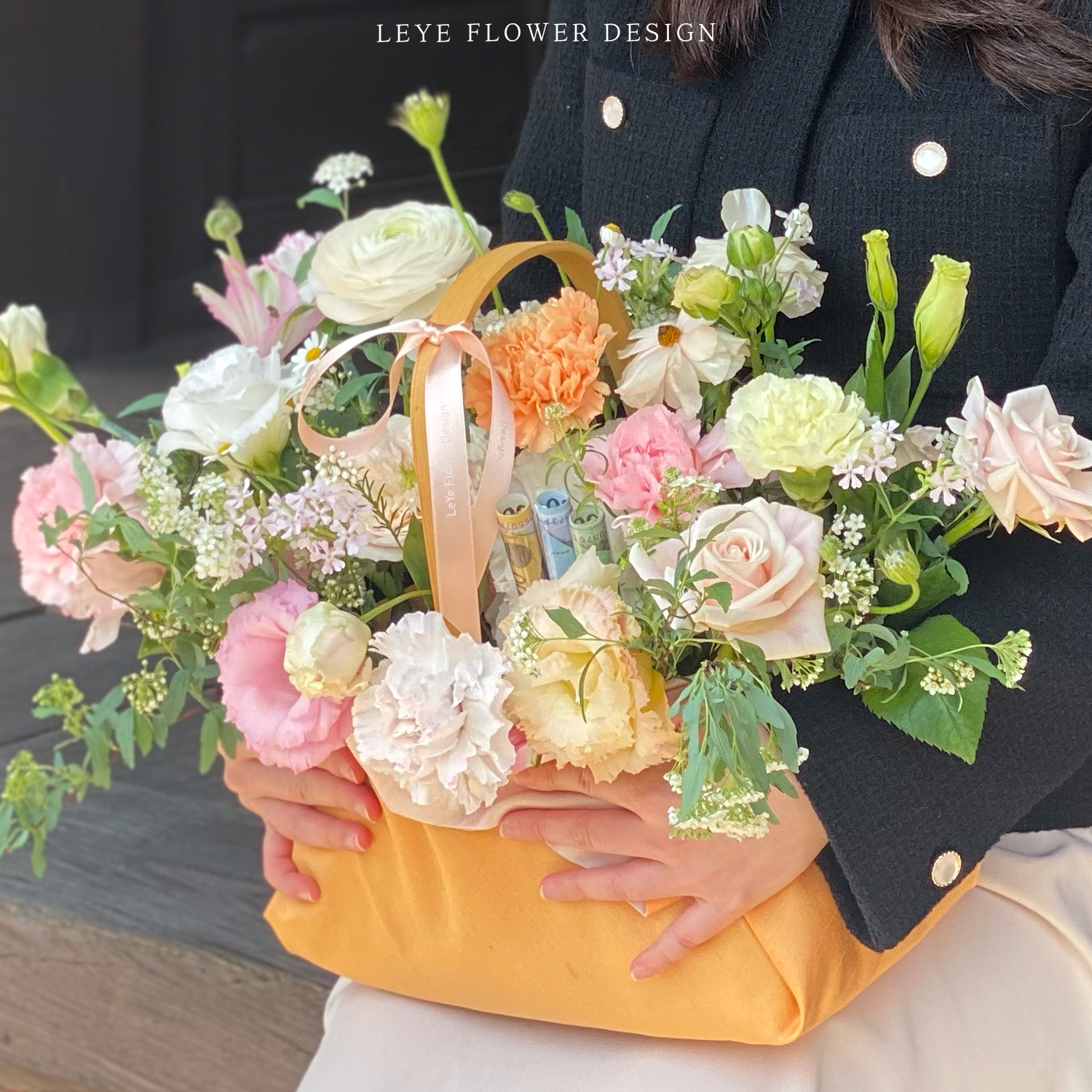 단아한 파스텔 꽃바구니 생화꽃다발 사랑고백 창원꽃집 창원꽃배달 : 래예플라워디자인