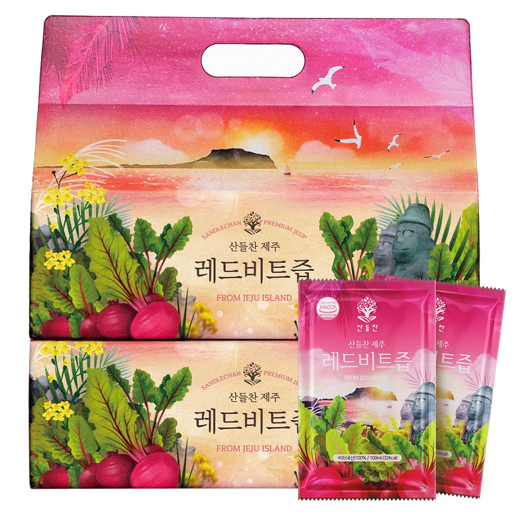 [해썹인증] 물 섞지않은 과채주스 제주 레드비트즙 60개 : 산들찬