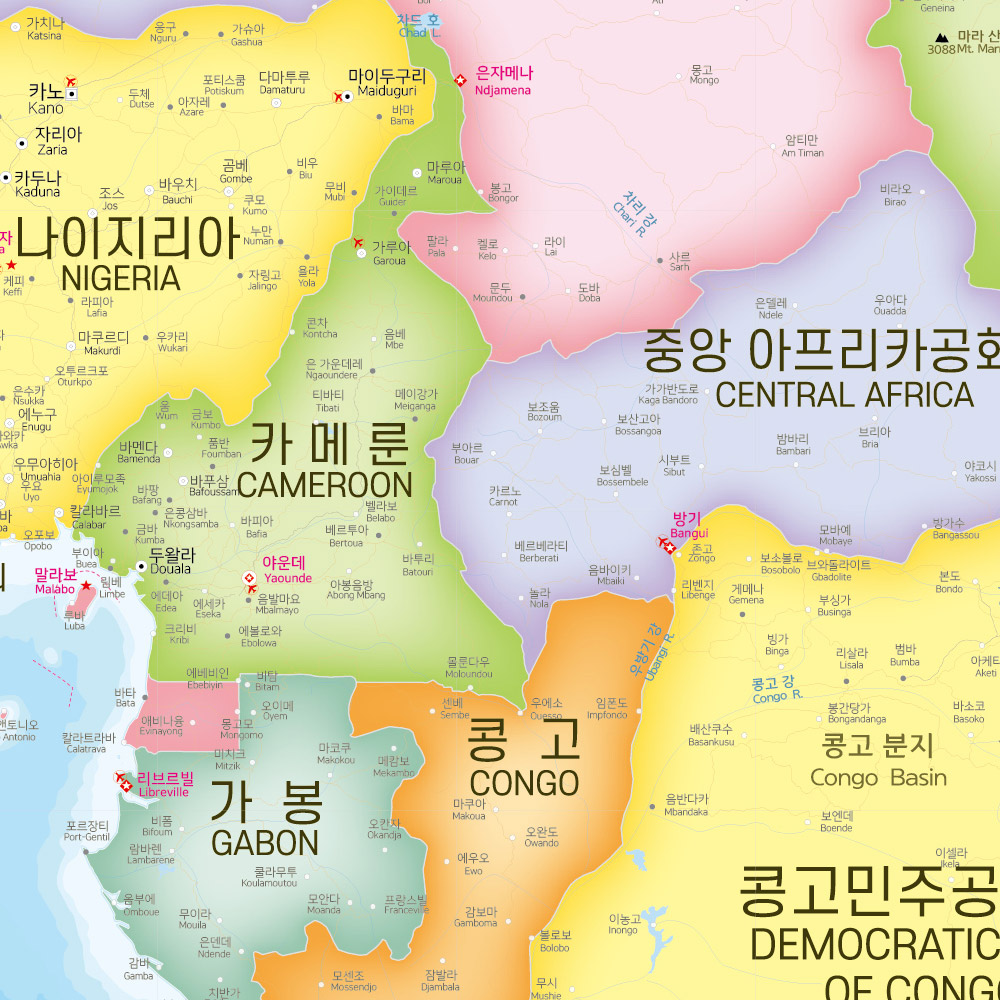 아프리카지도 코팅 - 세계 여행 전도 가나 남아공 이집트 포스터 : 지도몰