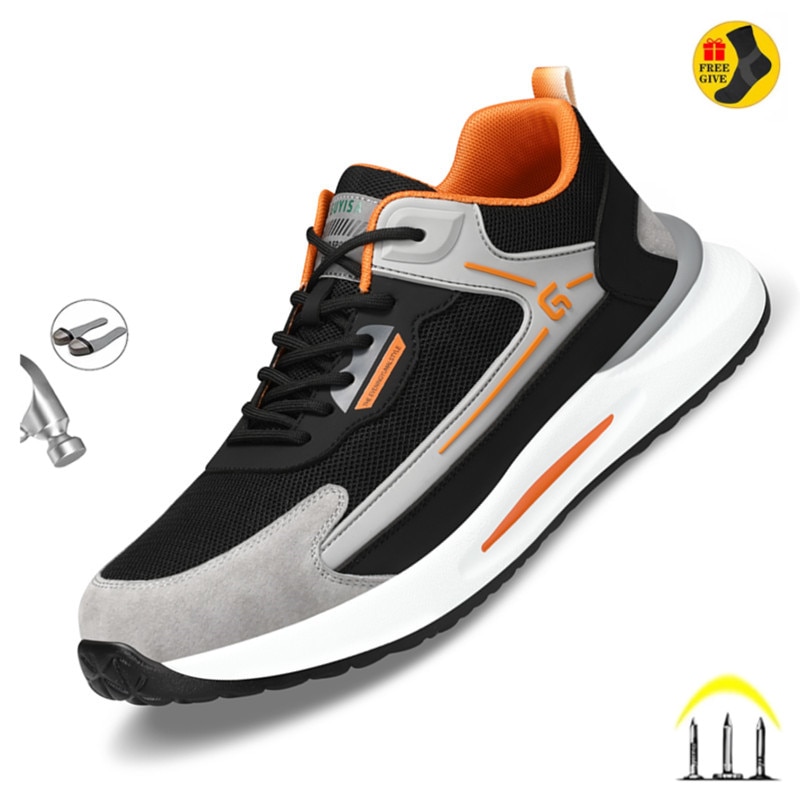 Anti-smash Anti-puncture Safety Wrok Shoes Indestructible Men Steel Toe Sneakers We[C00002496] : 제이디글로벌3