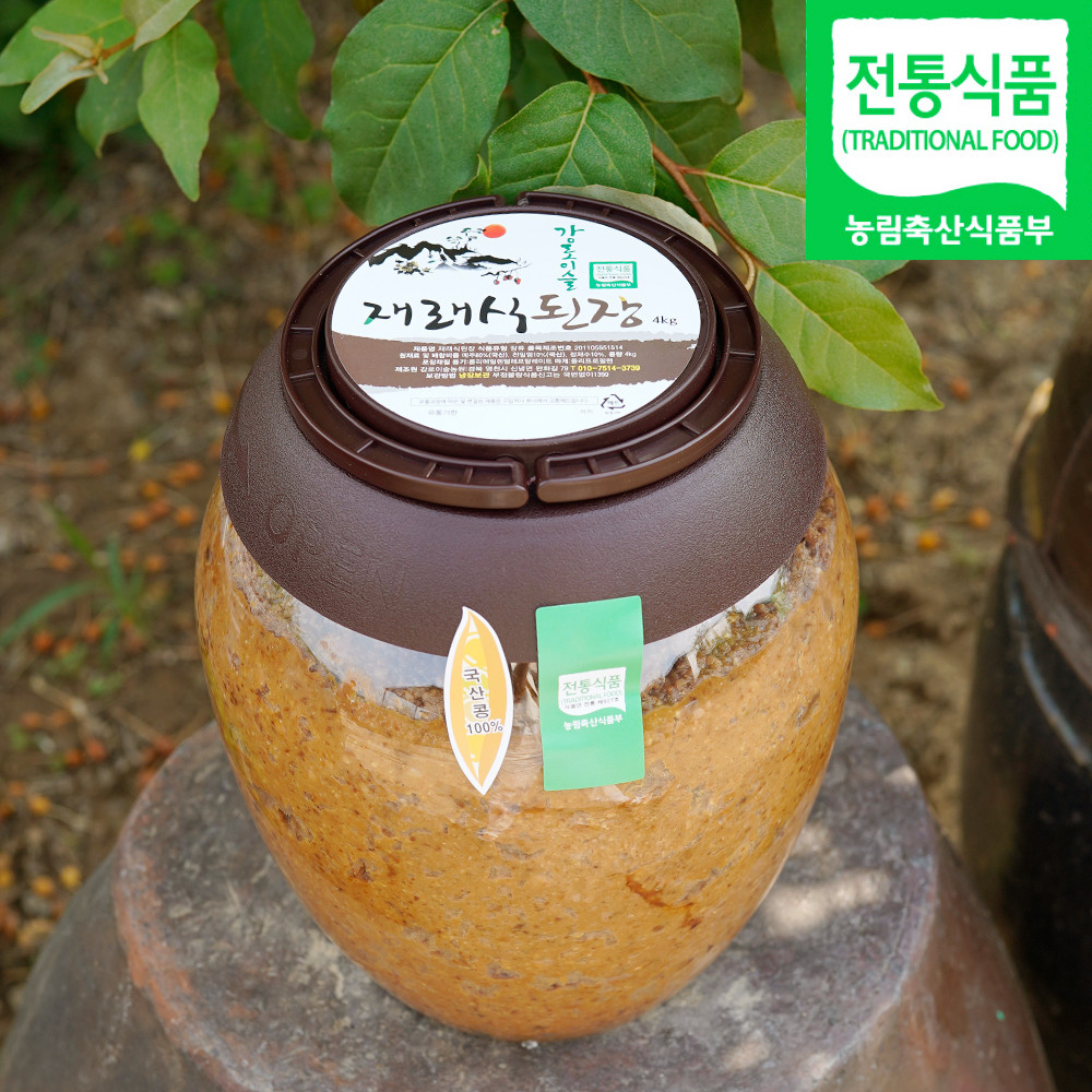 감로이슬 100% 국산 전통 재래식 시골 집 된장(3년숙성) 4kg : 감로이슬