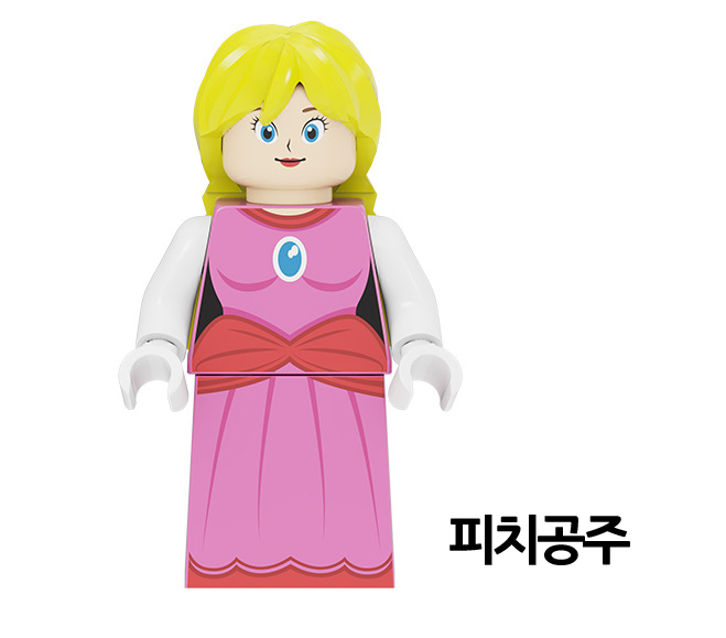 슈퍼마리오 커스텀 미니피규어 피치공주 보안관 양복 MG0156 디오라마 중국레고 : 조이통