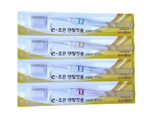 굿덴 e-조은 덴탈칫솔 고탄력 초미세모 슬림 12개 : 조은덴탈