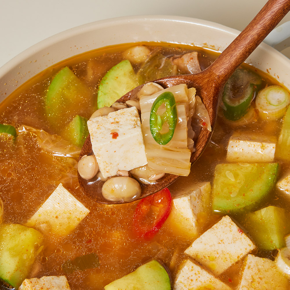 10인분 냄새 없는 국내산 청국장 5팩(150g) + 육수팩 5개 청국장찌개 : 고수의집밥
