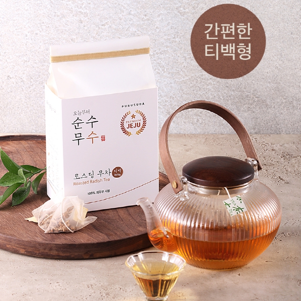 순수무수 제주산 무말랭이차 티백 볶은 무차 소화잘되는차 건강차 전통차 : 푸루수다-순수무수