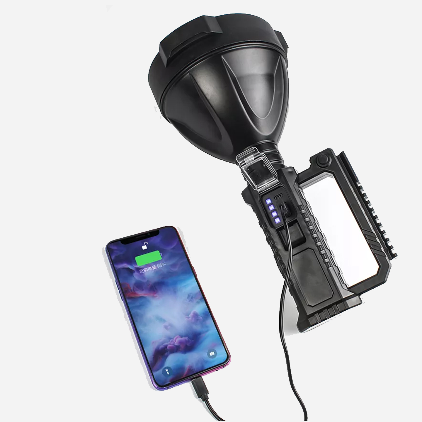 달라이트 초강력 충전식 led 후레쉬 랜턴 써치라이트 탐조등 3600mah : 주식회사알비엔