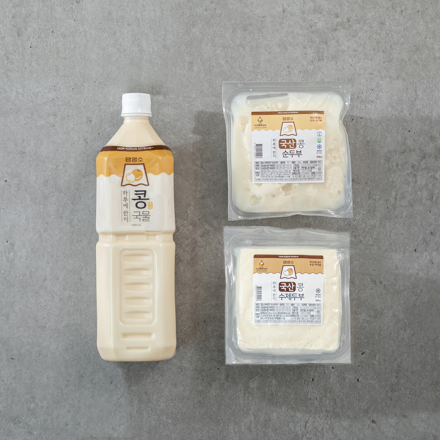 [맛보기세트] 댐양소 100%국산콩 손두부1개+순두부1개+콩물1개 : 하루에 한모