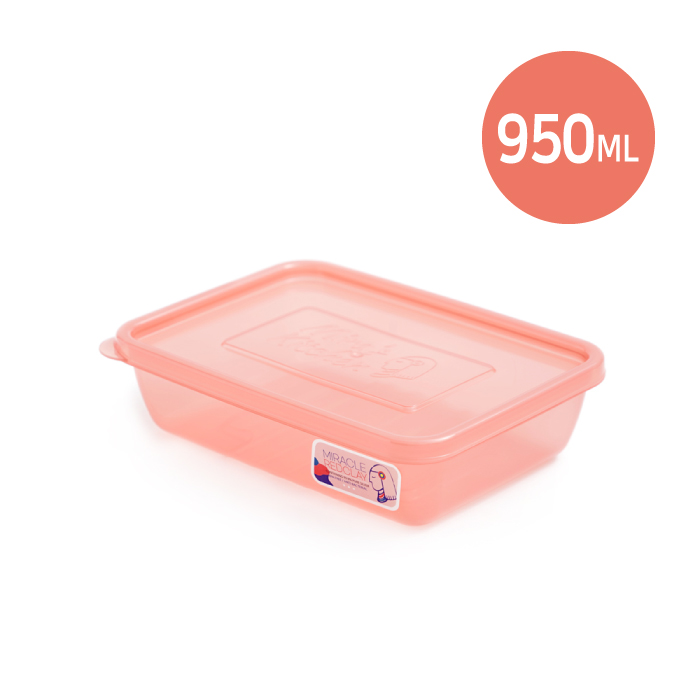 미라네주방 김치통 미라클통황토 숙성용기 야채보관용기 도시락통 950ml : 미라네주방