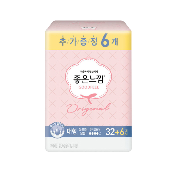 좋은느낌 생리대 울트라 슬림 날개 대형 32+6입 X 1팩 : 영민기업
