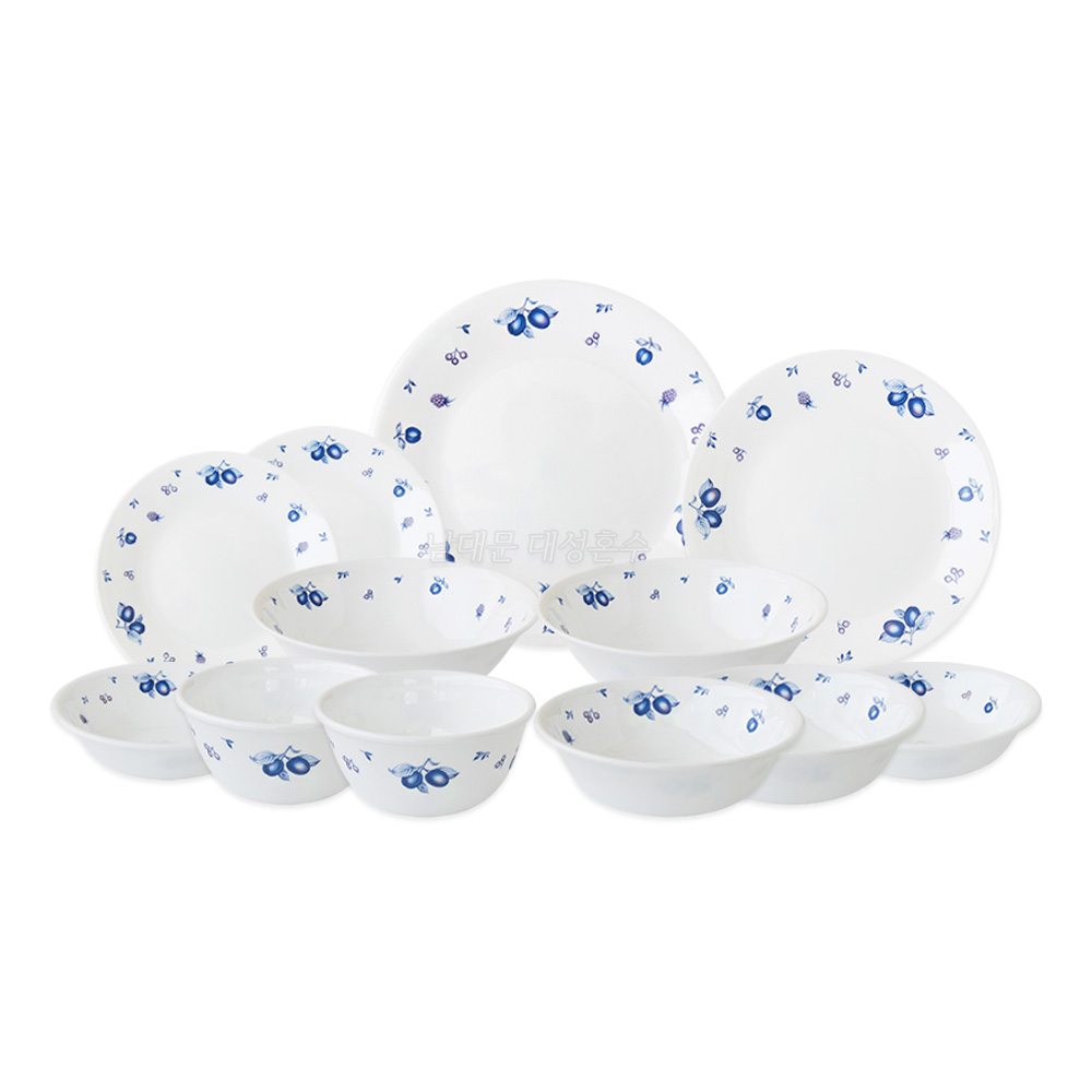 코렐 블루베리 2인세트 C 12PCS : 남대문 그릇상가 대성혼수