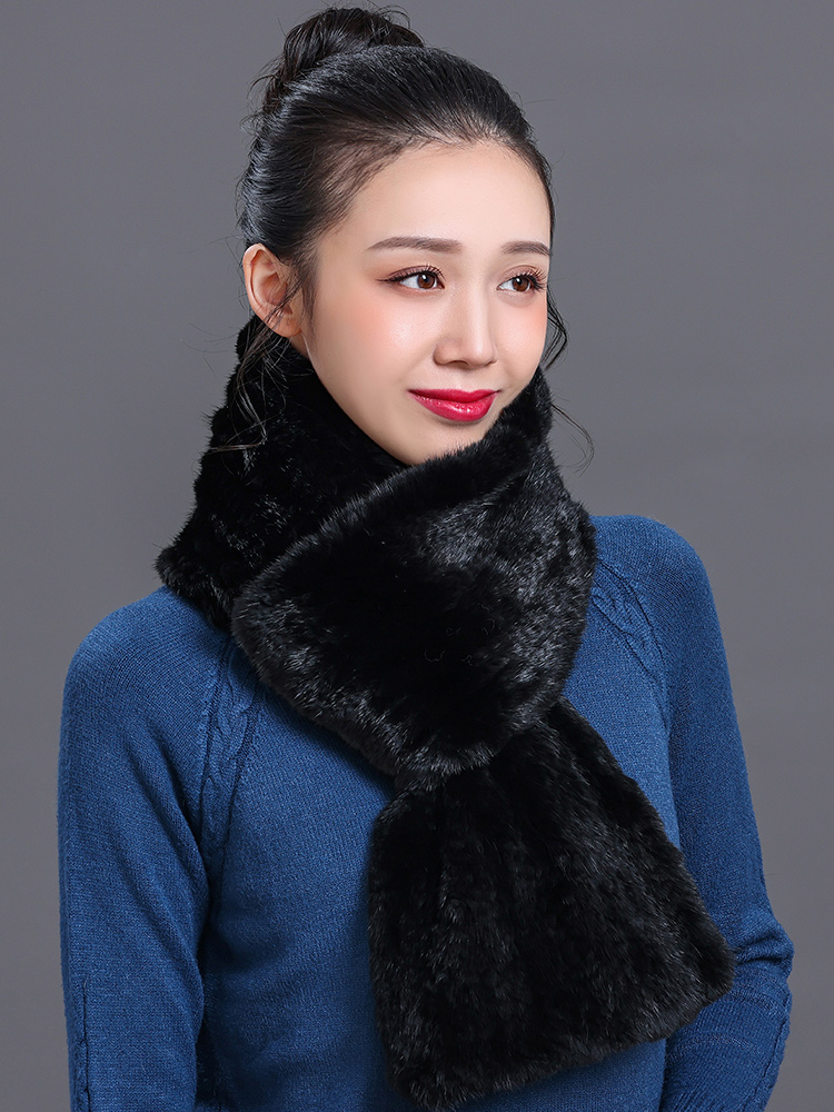 밍크 머플러 스카프 목도리 여겨울 모피 목도리 도톰하고 따뜻한 롱 목도리 양면 : 최강직구