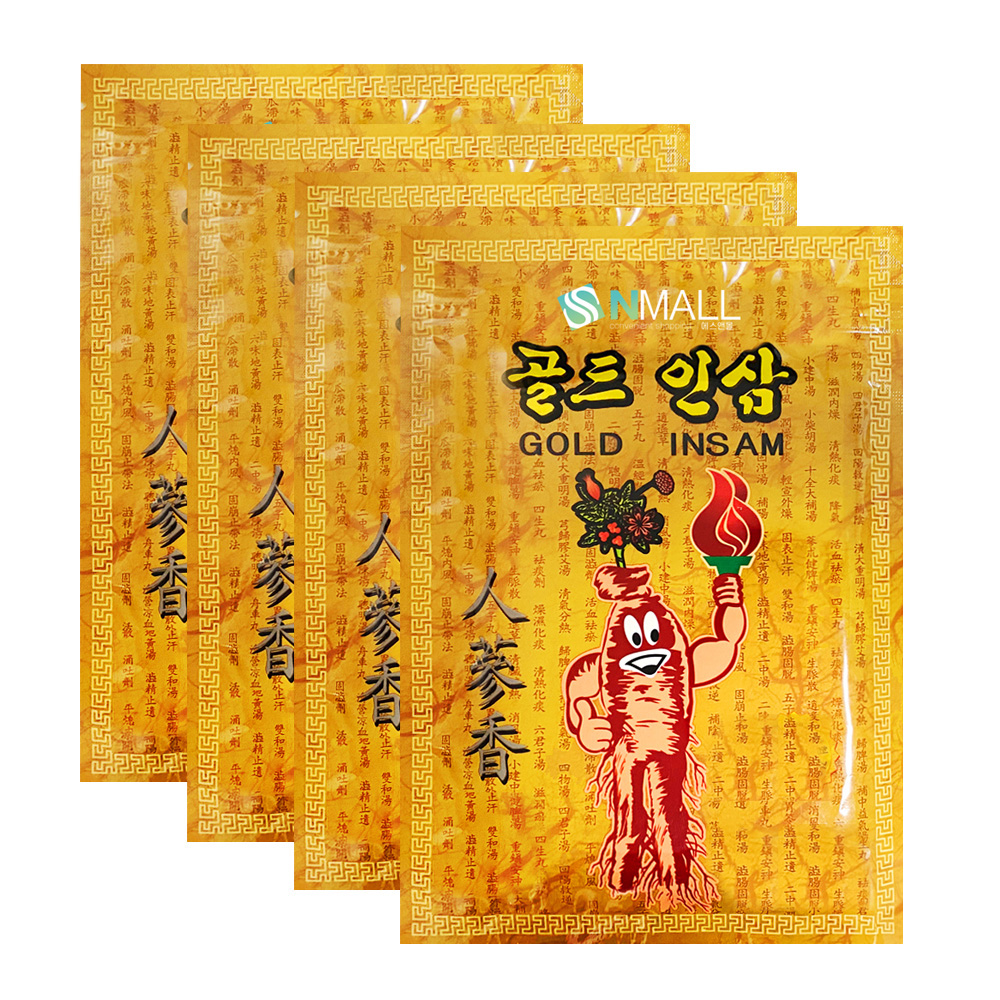 골드 인삼 파스 4팩 붙이는 한방 패드 100매 : 에스앤-몰