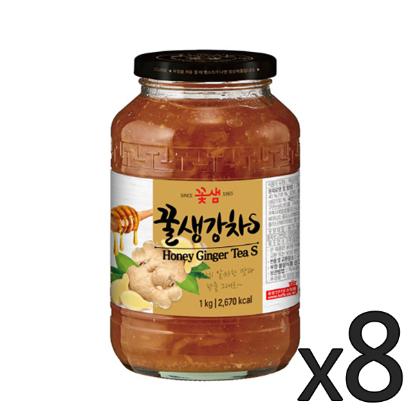 꽃샘 꿀생강차s 1kg 1박스 8개 액상차 과일청 전통차 홈카페 에이드 : 투고팩