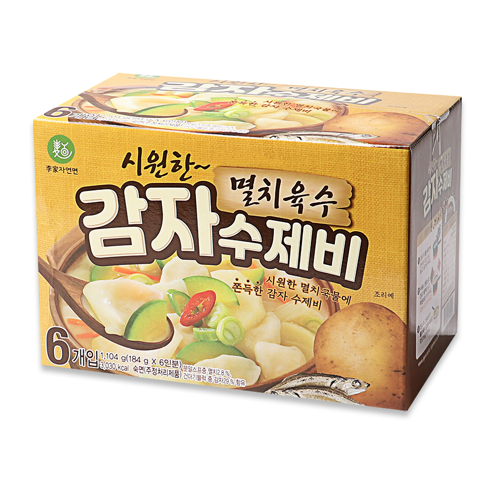이가자연면 멸치육수 감자수제비 184g x 6개입 : 청년상사 스토어