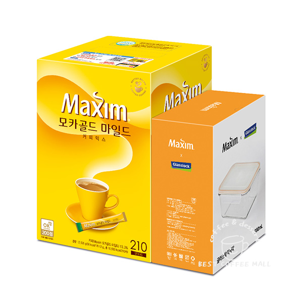 맥심 모카골드 210T 커피믹스+글라스락 980ml : 베스트커피몰
