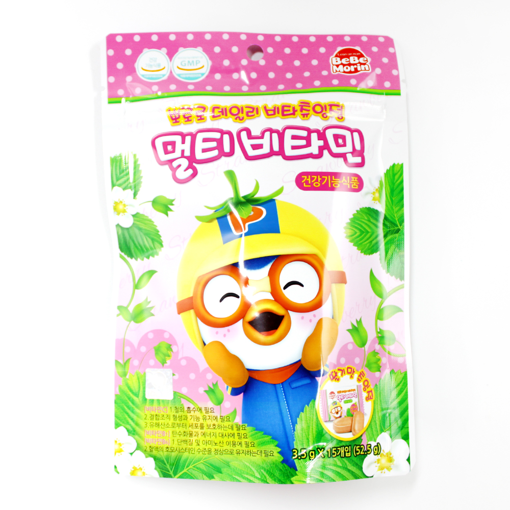 뽀로로 데일리비타 츄잉정 멀티비타민 15정 (딸기맛) : 이상생활