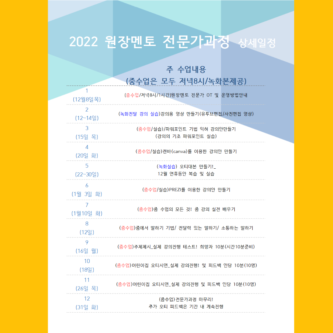 원장멘토 전문가과정(2022년) : 영유아 교육디자인 연구소