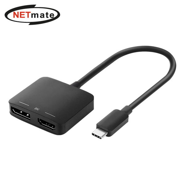 USB-C to HDMI + 디스플레이포트 컨버터(MST 지원) 넷매이트NM-CTH02 : 레알몰 스토어