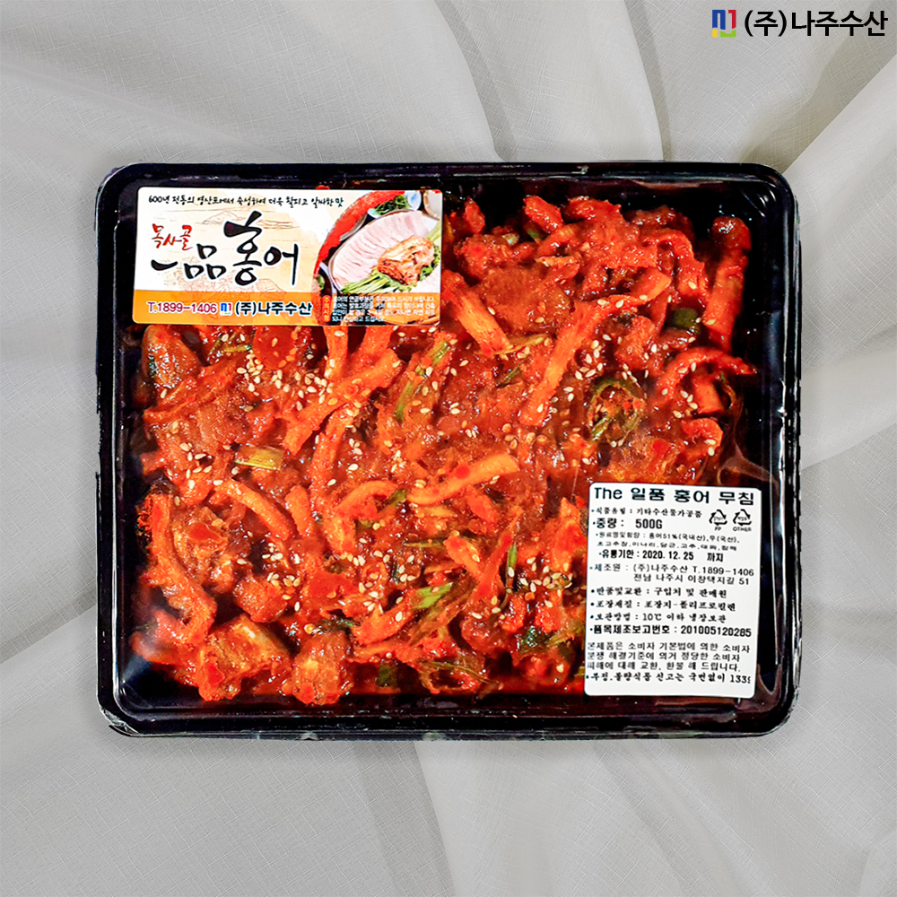[나주수산] 더일품홍어 무침500g 실링 국산 중간삭힘 : 나주수산