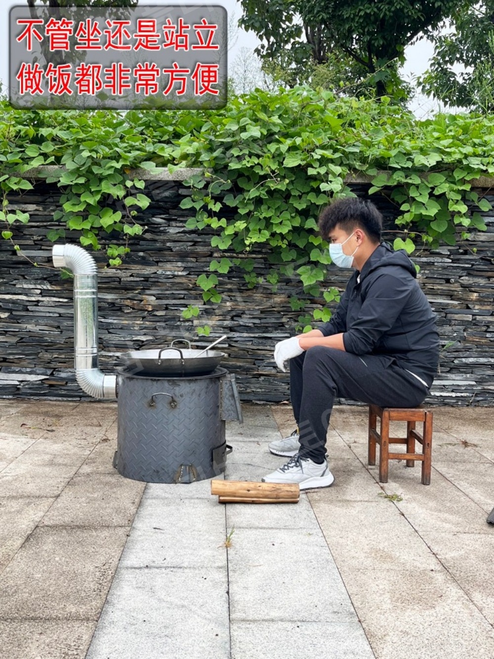 나무 시골 아궁이 스토브 캠핑 농촌 난로 가정 요리 화로 야외 모닥불 파티 가마솥 화덕 : 심플리빙스토어